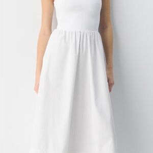 Banana Republic White Sleeveless A-Line Midi Dress